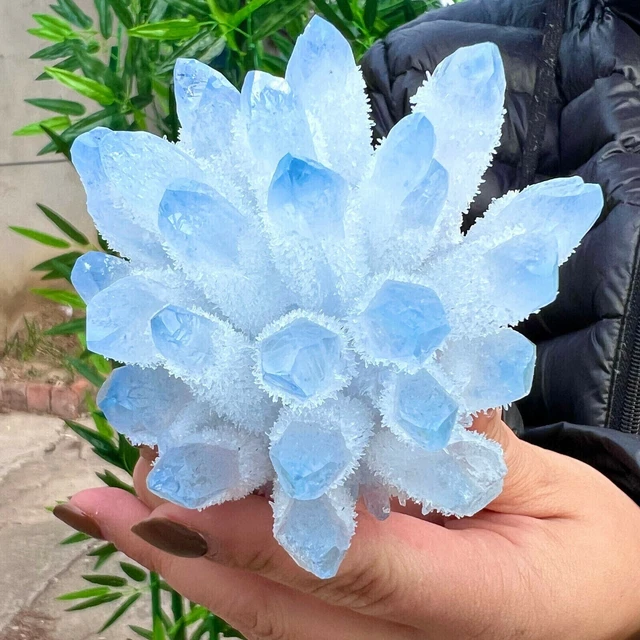 New Find Blue Phantom Quartz Crystal Cluster Mineral Specimen Healing 300g+/1pcs 7