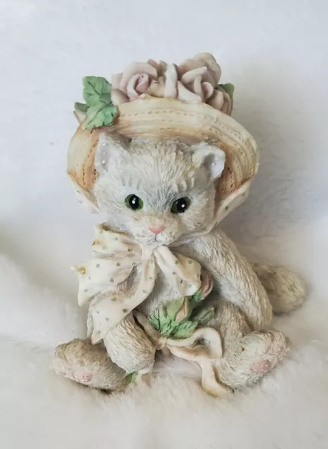 Enesco Calico Kittens "Our Friendship Blossomed From the Heart" Figurine