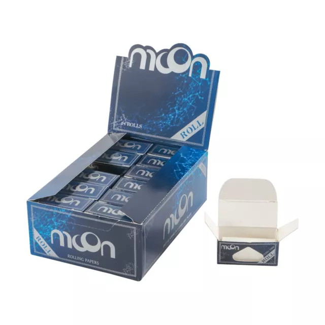 24 Packs Moon Premier Blue Rice Rolling Paper 4 m x 44 mm Roll Smoking Paper