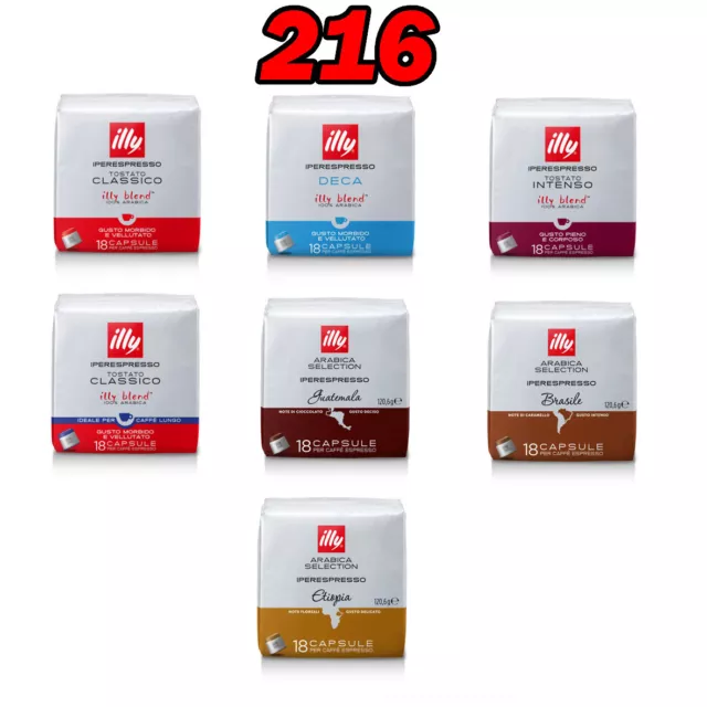 Illy 216 Capsule Caffe' 12 Scatole - Capsule Iperespresso A Tua Scelta!