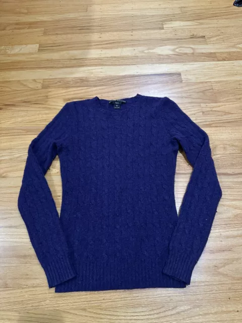 Ralph Lauren Black  Label Womens Sweater Medium Cashmere Purple Cable Knit