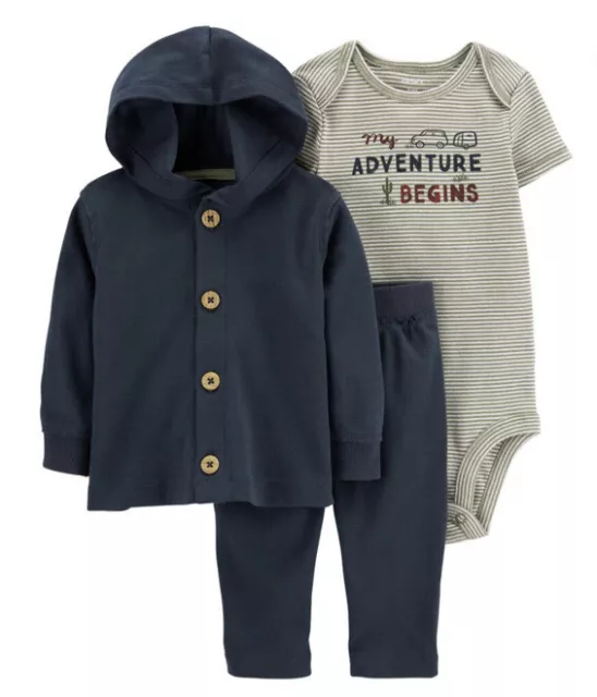 NWT Carters Baby 3-Piece Little Adventure Cardigan Set 3M $28