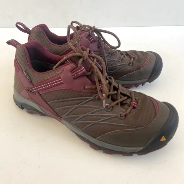 Keen Marshall Waterproof Hiking Shoes Womens Sz 9 Brown Plum Low Top Outdoor Bur