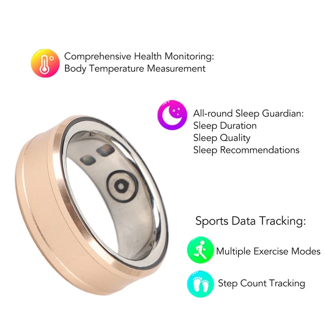 Anello Smart Health Tracker Per Donna E Uomo: Frequenza Cardiaca, Sonno, Cardio E Contapassi, IP68 - 3