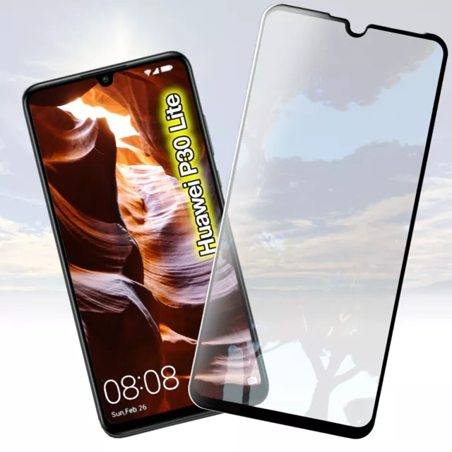 Für Huawei P30 Lite Panzerfolie Displayschutz Glas Folie Schutzglas Schutzfolie