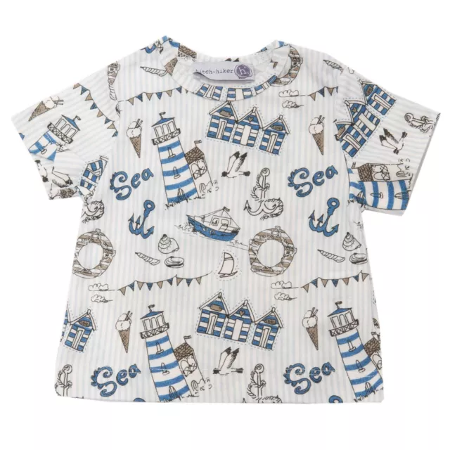 1376AD maglia bimbo BOY HITCH-HIKER blue cotton t-shirt kids