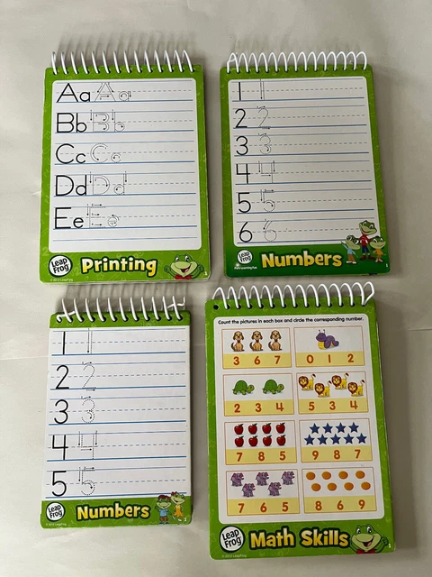 Leap Frog Dry Erase Activity Books Math Skills Numbers Printing Set of 4