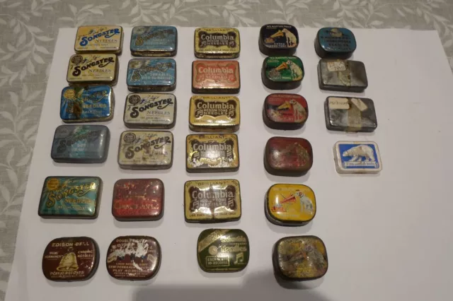 Gramophone Needle Tins Various. Some With Needles. Varying Conditions X 29