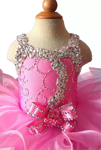 037-1 Infant Toddler Baby Newborn Little Girl's Pageant Party dress 6-12Months