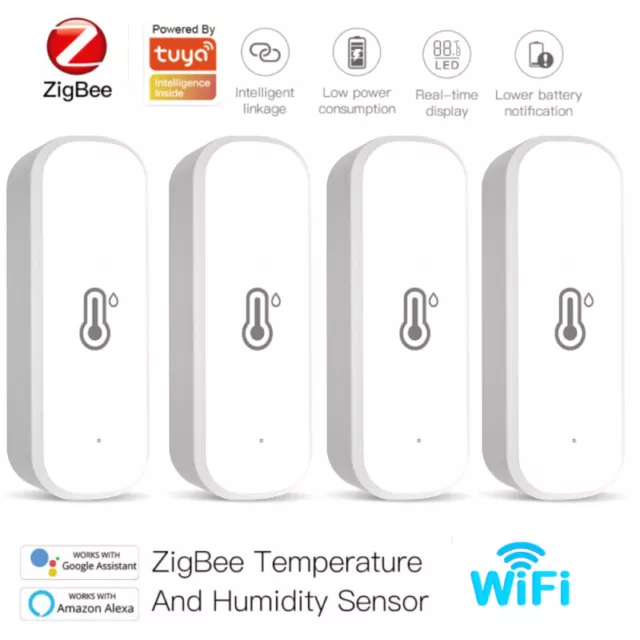 UK Tuya Smart ZigBee/WiFi Temperature Humidity Sensor Monitor for Alexa Google ~