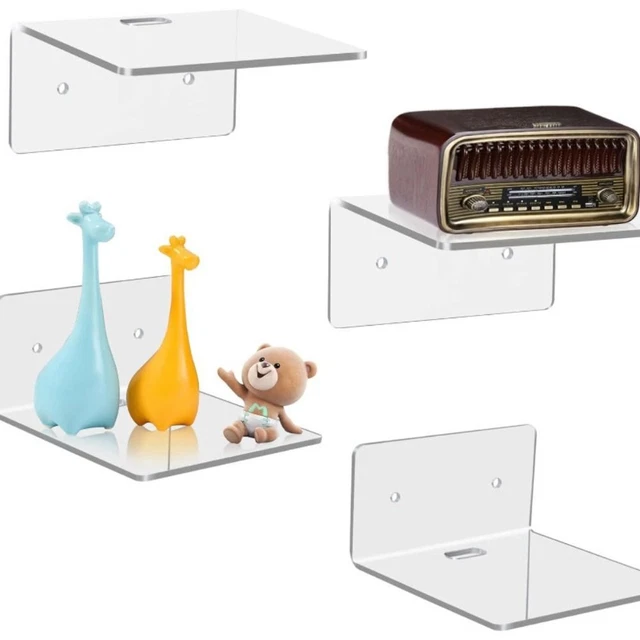 4pcs Floating Wall Mounted Shelves 4 Inch Small Wall Decoration