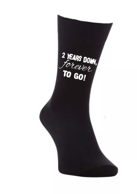 2 years down forever to go 2nd anniversary cotton gift mens socks groom wedding