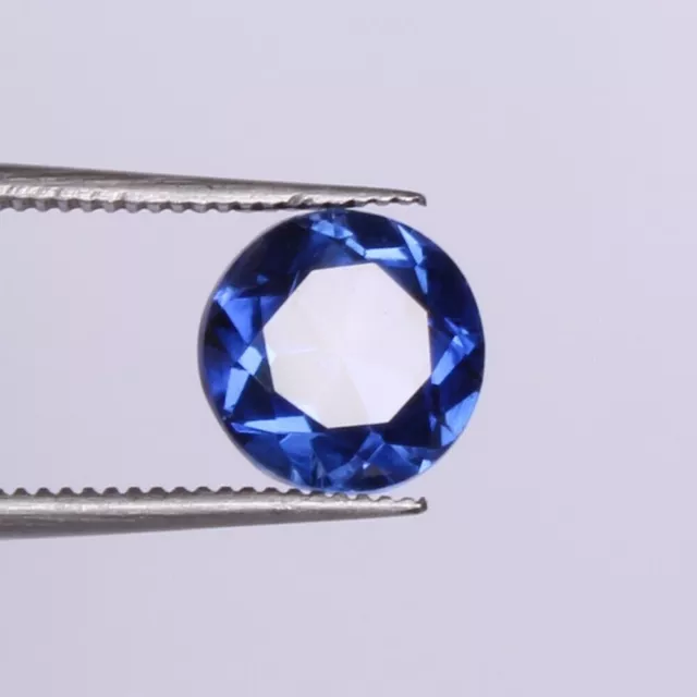 Saphir bleu naturel Ceylan 2,40 ct taille ronde pierre précieuse certifiée...