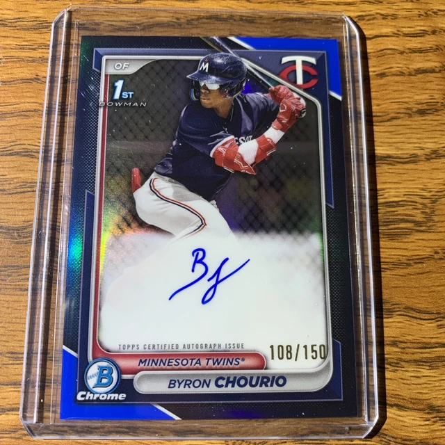 2024 BOWMAN CHROME 1st Bowman Auto Byron Chourio Blue /150 Minnesota