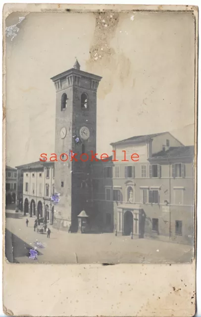 Bagnacavallo Ravenna fotografica piazza incollata alla foto del soldato - retro