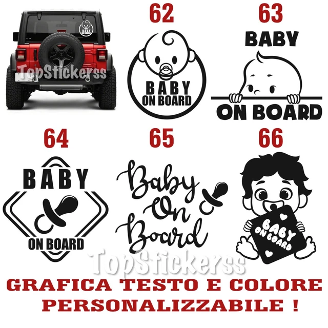 Adesivo Auto 'Baby On Board' In Vinile - Nero, 16x18cm, Per Segnalare Presenza Bambini - Foto 10