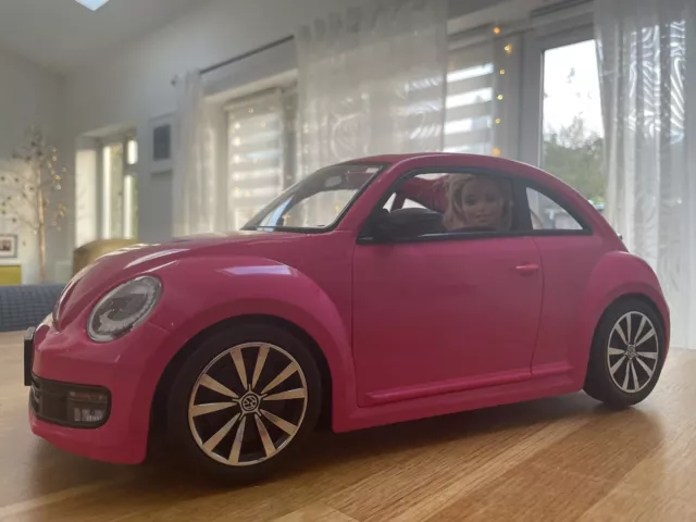 Barbie VW Volkswagen Beetle Car Movie - MATTEL Hot Pink In Excellent Condition