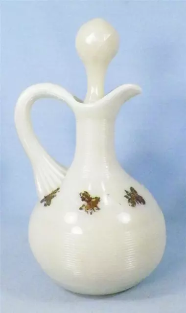 Northwood Chrysanthemum Sprig Cruet Pagoda Custard Glass Gilt EAPG 1889