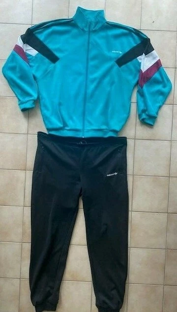 Veste Adidas années 80'S Vintage velour grise et bordeaux 80'S jacket - 192
