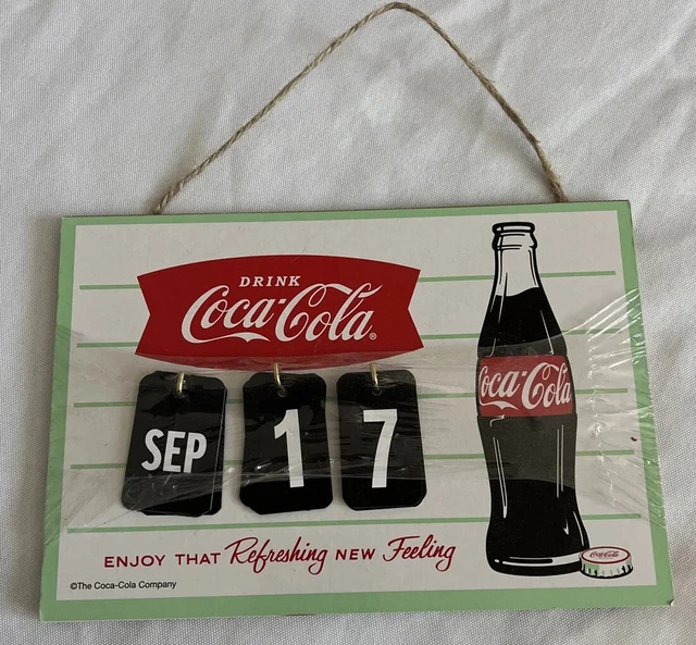 DRINK COCACOLA CALENDAR Wall Hanging Sign 8x6 4.25 PicClick