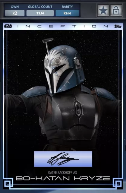 Topps Star Wars Card Trader 24 / Bo-Katan / RARE / Inception / Sig Blue DIGITAL