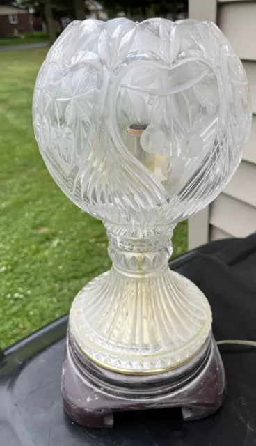 Vintage Crystal Ball Orb Globe Lamp