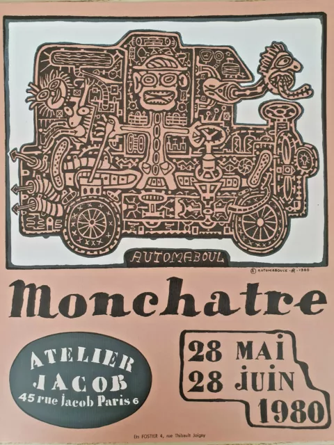 Francois Monchâtre – Original Exposición Póster – Cartel - Muy Raro – 1980