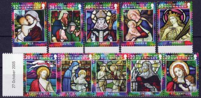 ZAYIX Guernsey 880-885 MNH Christmas Stained Glass Madonna & Child 080323SM95M