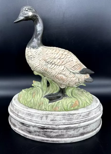 MCM Art Pottery Hand Painted Large Canadian Goose Figurine Signed 11.5" EUC