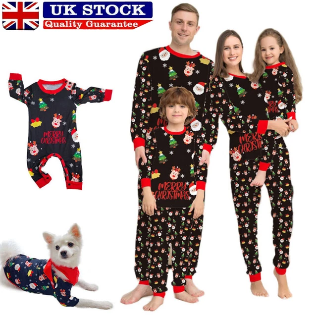Christmas PJs Family Matching Pyjamas Set Adult Kids Baby Pet Xmas Nightwear