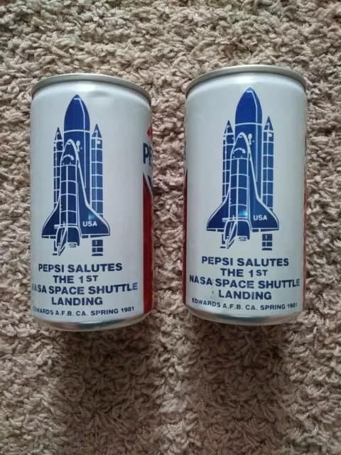 2 Vintage 1981 PEPSI SALUTES THE 1ST NASA SPACE SHUTTLE LANDING EDWARDS A.F.B.