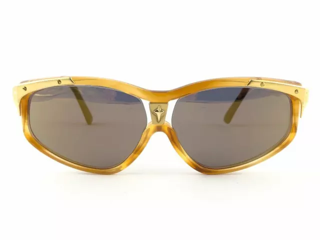 New Vintage Thierry Mugler 25 732 Tortoise Cat Eye Brown Lens 1980'S Sunglasses