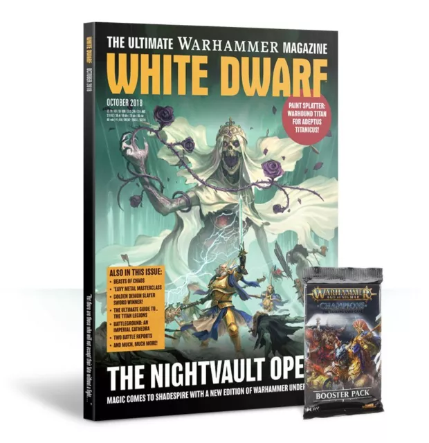 Warhammer - White Dwarf Mensile Ottobre 2018 (Inglese) NUOVO + Bustina OMAGGIO