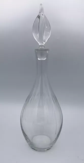 CARAFE Flacon fiole à LIQUEUR en VERRE SOUFFLÉ Décor De Motifs Ciselés 35 Cm