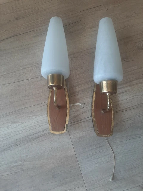 Paire d'appliques Murales lunel Arlus didero vers 1950/60 vintage scandinave