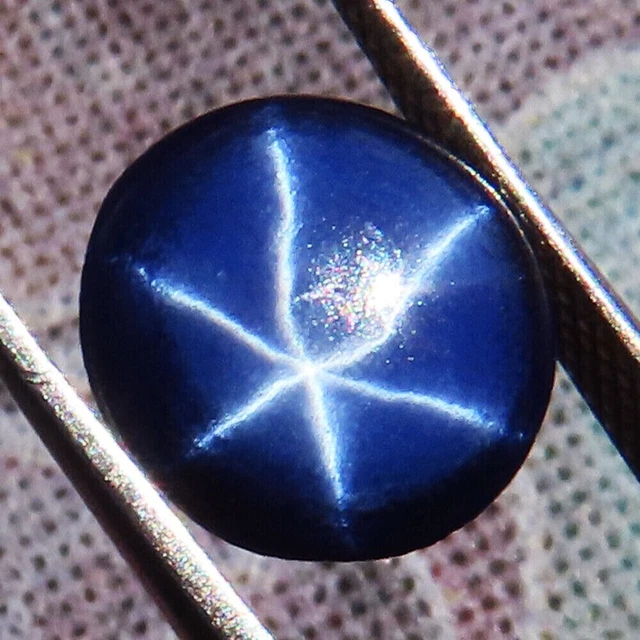 Natural Blue Sapphire 08.30 Cts. Oval Cabochon 10x14x05MM 6 Rays Loose Gemstone