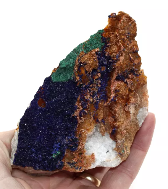 Azurite with Malachite crystals on limestone matrix healing Crystal Ref:WS4.MA4