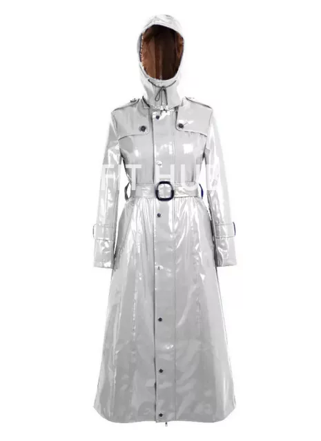 VINTAGE WHITE PVC Raincoat Mac Jacket Patent Cire Imper Lack Vinyl Plastic 90s 25.00 PicClick UK