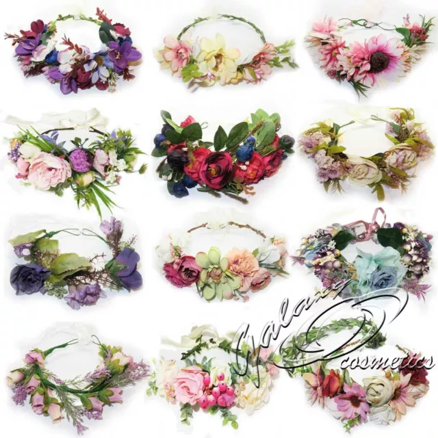 Flower Headband Head Garland Hair Band Crown Wreath Festival Boho Hippy Wedding