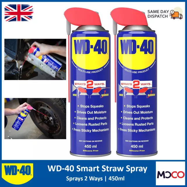 WD-40 Smart Straw Rimuovi grasso spray lubrificante multiuso 450 ml x2