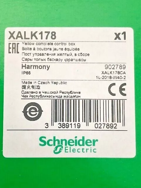 1 Pièce Schneider Electric Boîtier (Jaune/Gris) XALK178 Avec Pilztaster Rouge 3