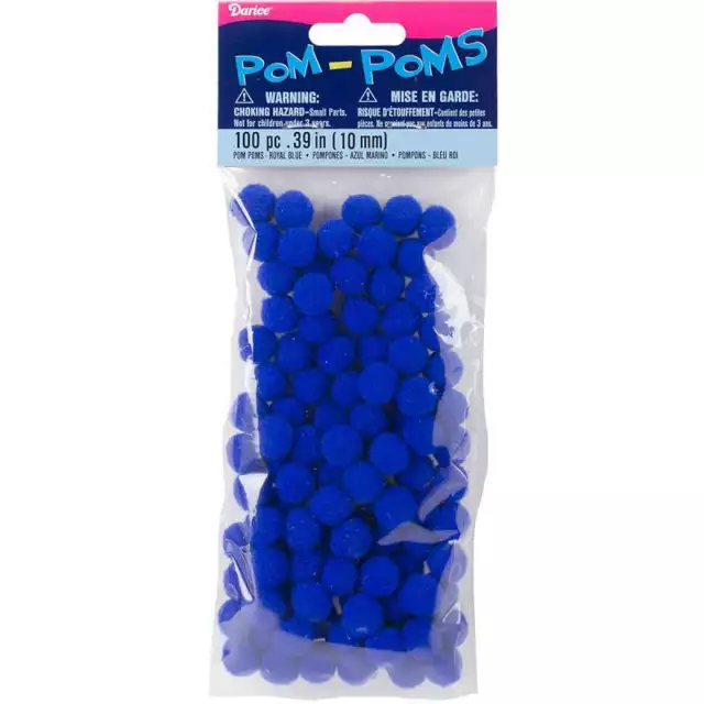 Pom-Poms .25" 100/Pkg Royal Blue