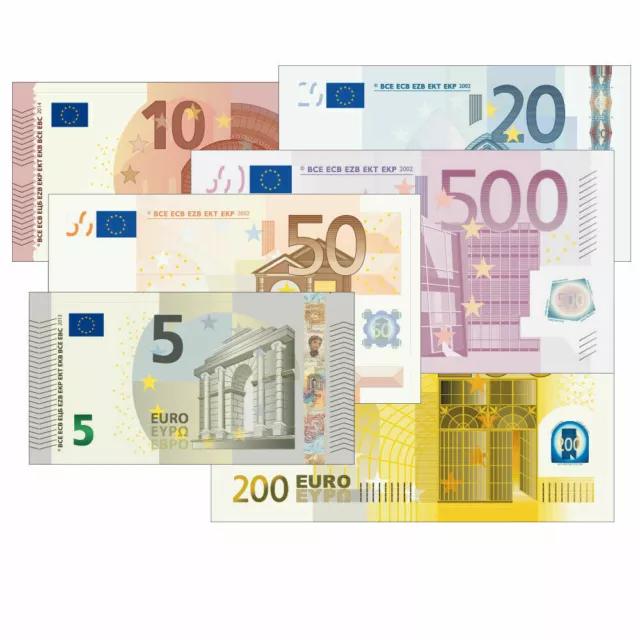 EURO Spiel Geld Banknoten 75% Originalgröße zum Lernen und Spielen Kinder Schule