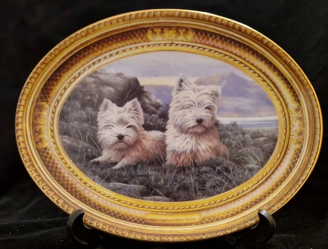Franklin Mint Limited Edition Plaque by Nigel Hemming - Westie Terriers