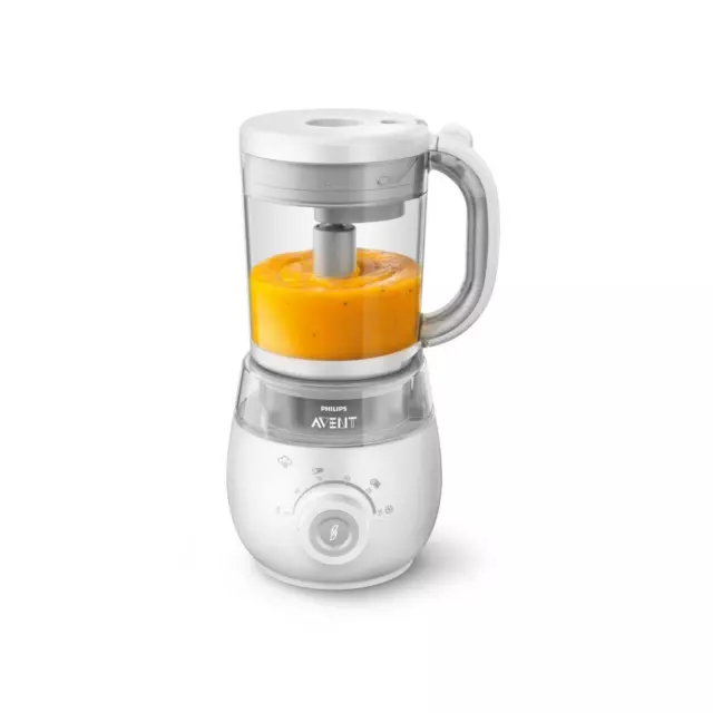 Philips Avent 4-in-1-Babynahrungszubereiter Dampfgarer Mixen 1000ml weiß/ grau