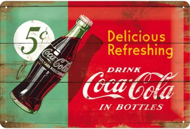 Nostalgic-Art - Retro Bar placa de chapa placa de metal 20x30cm - Bebida Coca-Cola