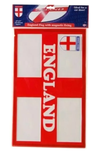 England Worldcup 2024 Football Supporters Magnet Flag Embossed Large Car Office