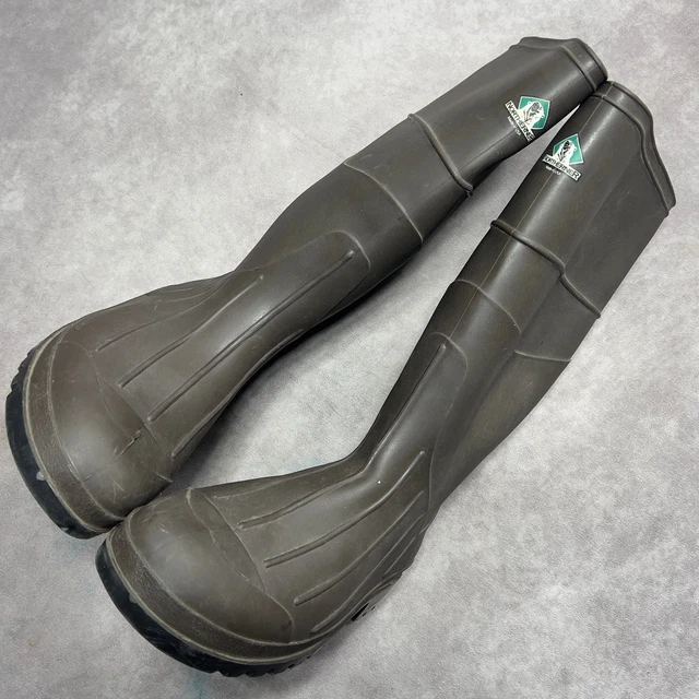 NORTHERNER RUBBER WORK Boots Mens 12 Green Waterproof Made in USA Lug ...