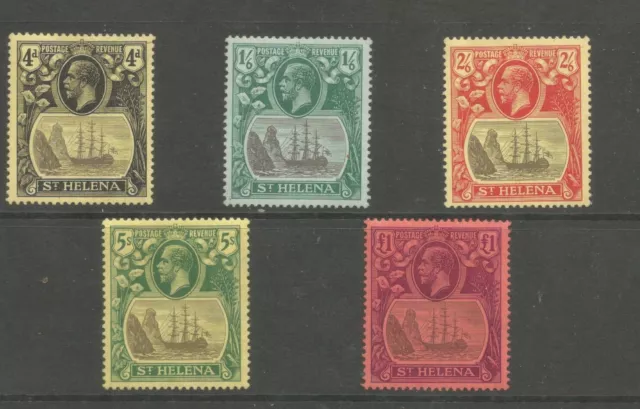 ST HELENA SG 92-96 the 1922-37  GV set of 5 mounted mint