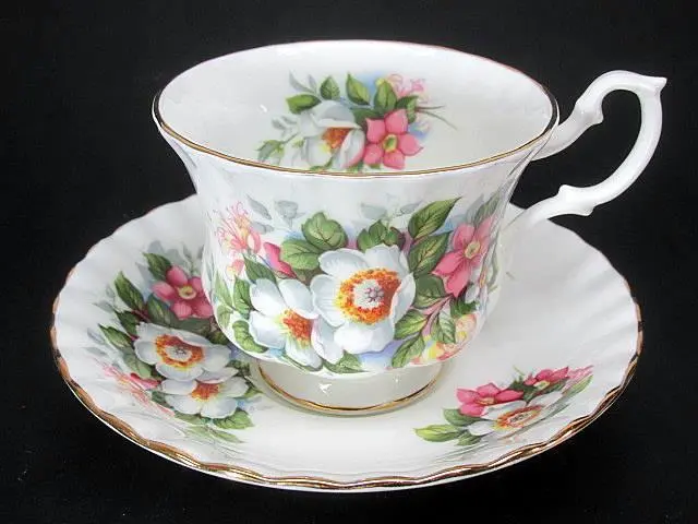 Royal Albert Summertime Series Tea Teacup Cup & Saucer c1970's Woodborough